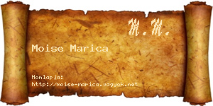 Moise Marica névjegykártya
